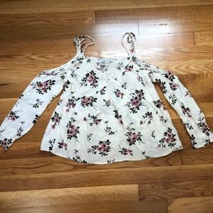 american eagle long sleeve floral blouse